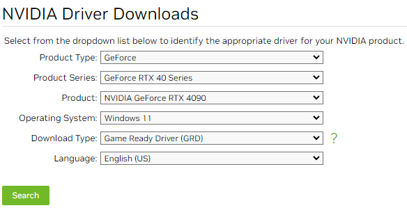 Nvidia GeForce RTX 4000 Series Drivers